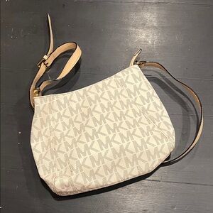 Michael Kors Beige Monogram Shoulder Bag